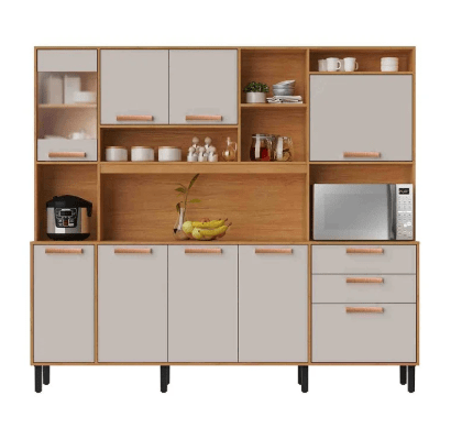 KIT COZINHA NÁPOLES 2.20 C/VIDRO OFF