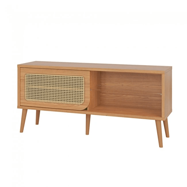 RACK PARA TV 135CM PALHA NATURAL CURVE FREIJÓ - TB312