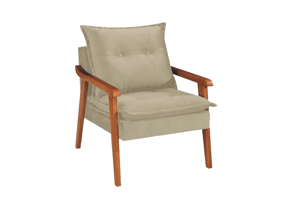 POLTRONA MUNIQUE - EM TECIDO LINHO BEGE/1020 - 10319