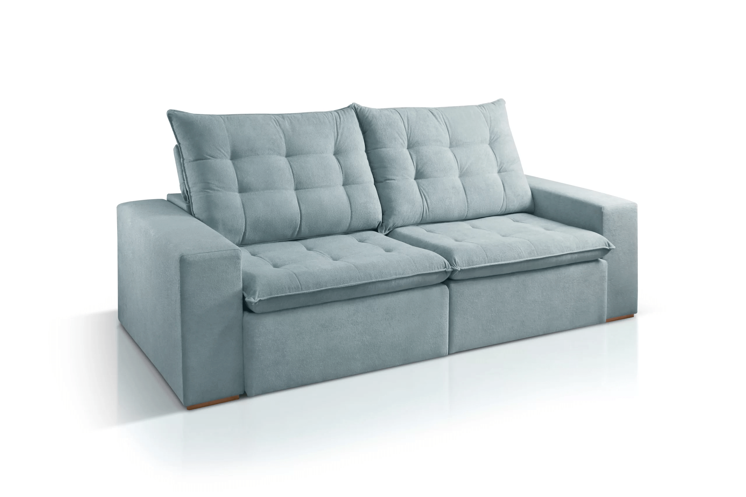 SOFÁ BEATRICE EM MOLAS BONNEL COM 2,50M - TECIDO VELUDO CINZA 562