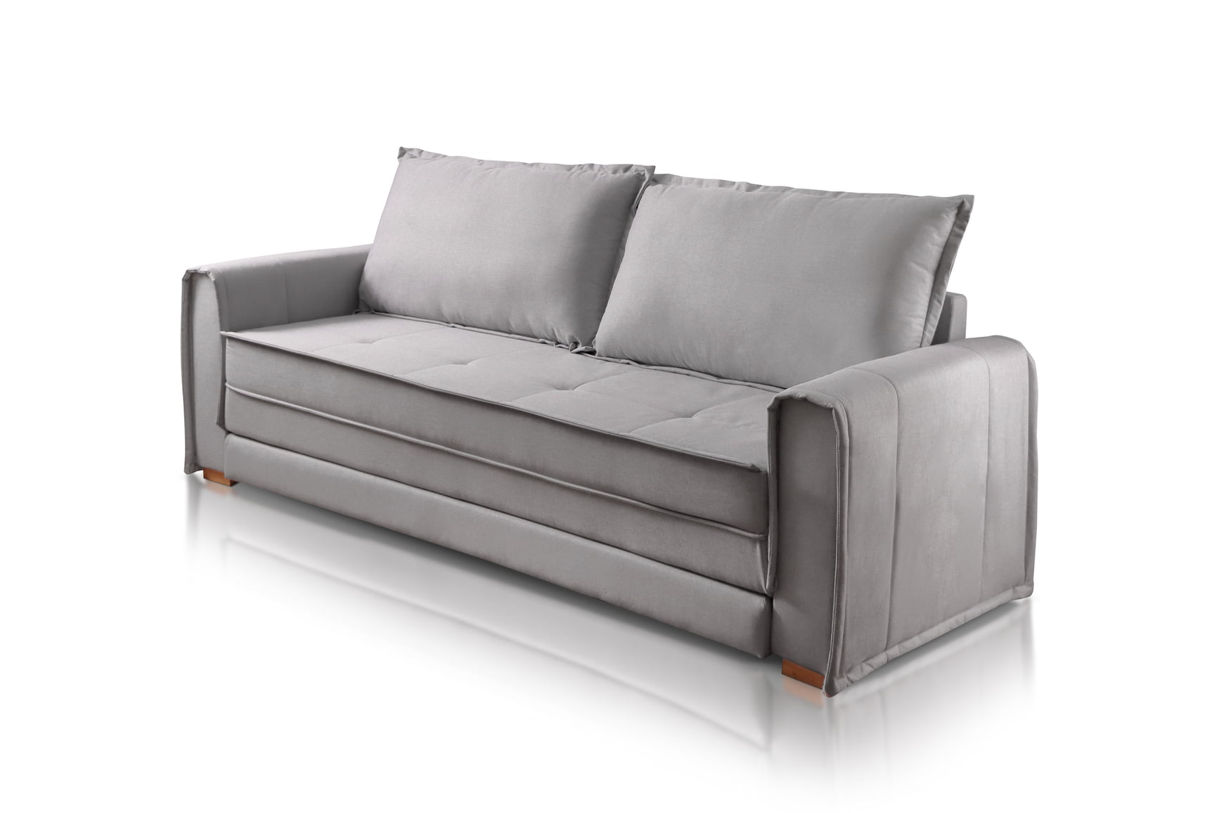 SOFÁ CAMA LUANA COM 2,23M - TECIDO EM SARJA CINZA 592