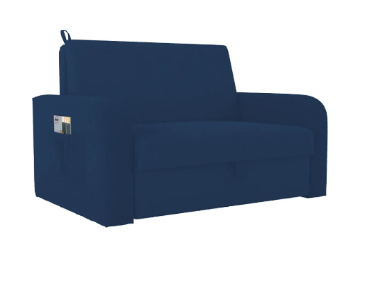 Sofá-Cama 2 Lugares Azul-Marinho Moderno
