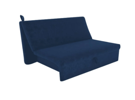 Sofá-Cama Azul-Marinho Aberto – Conforto e Funcionalidade para seu Ambiente