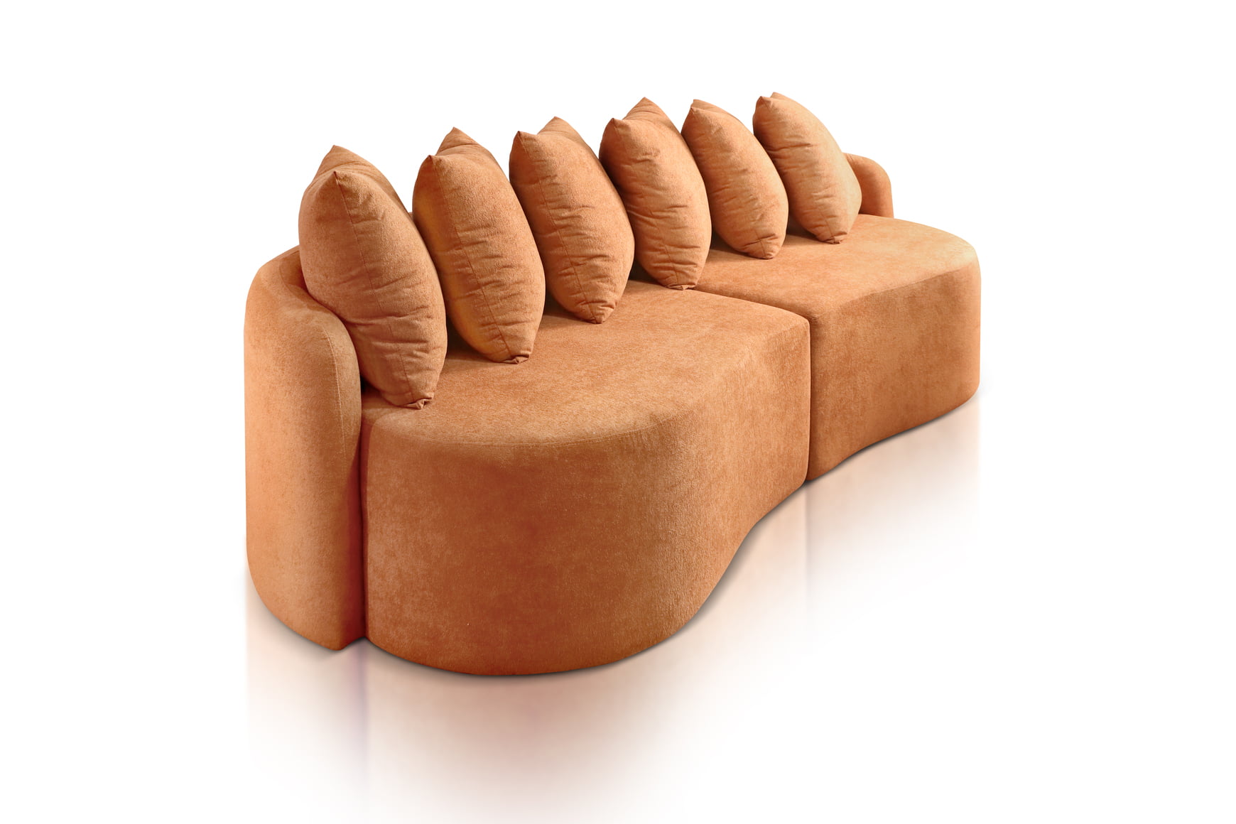 SOFÁ MAGNÓLIA COM 2,46M - TECIDO BUCLÊ TERRACOTA 510