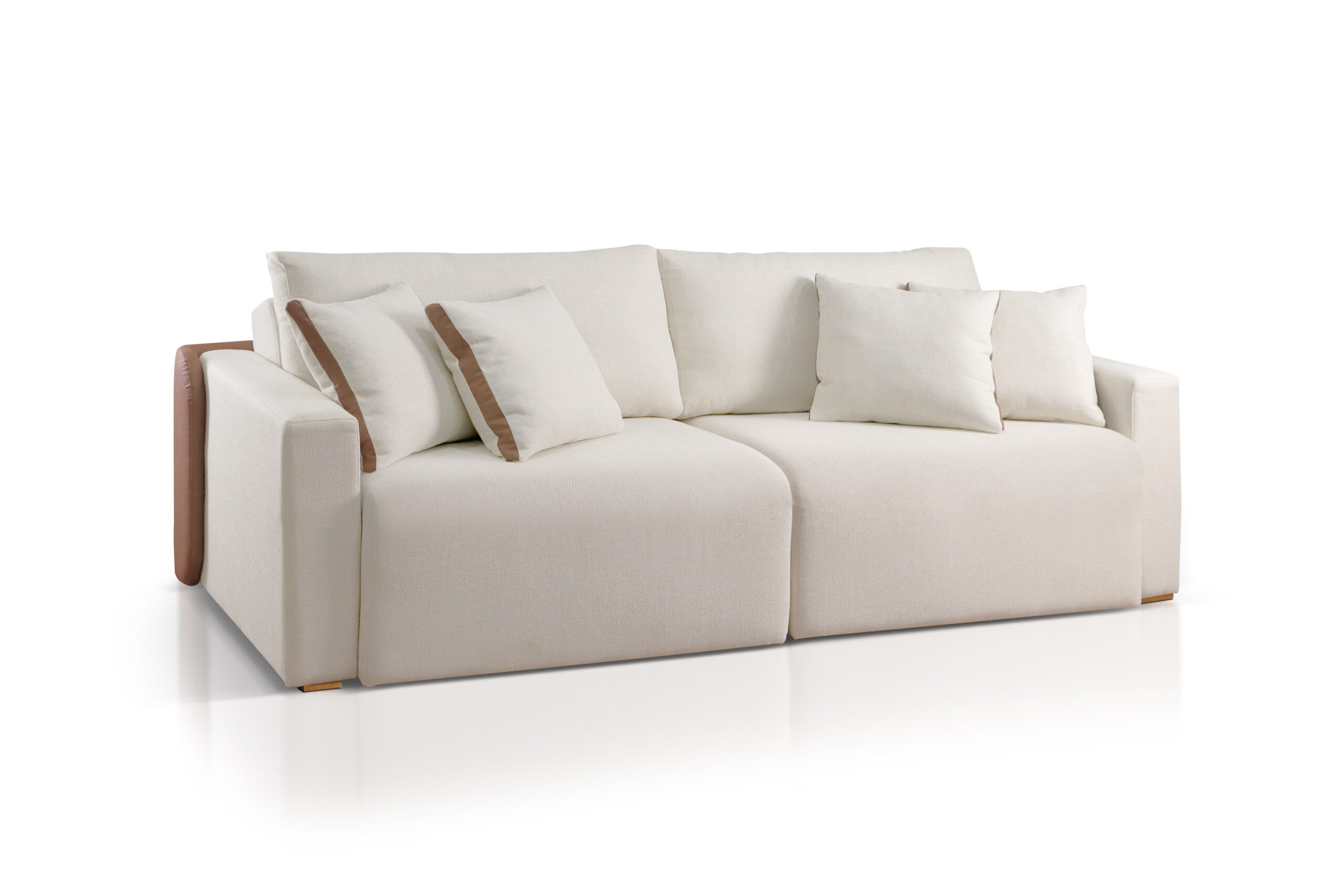 SOFÁ SAMANTHA EM MOLAS ENSACADAS COM 2,30M - TECIDO LINHO BEGE 564