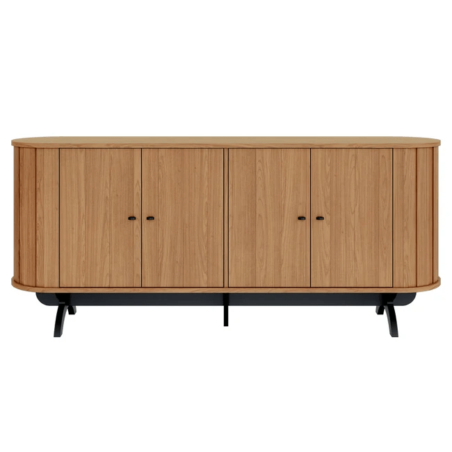 BALCÃO 4 PORTAS NATURE FREIJÓ/PRETO - TB296