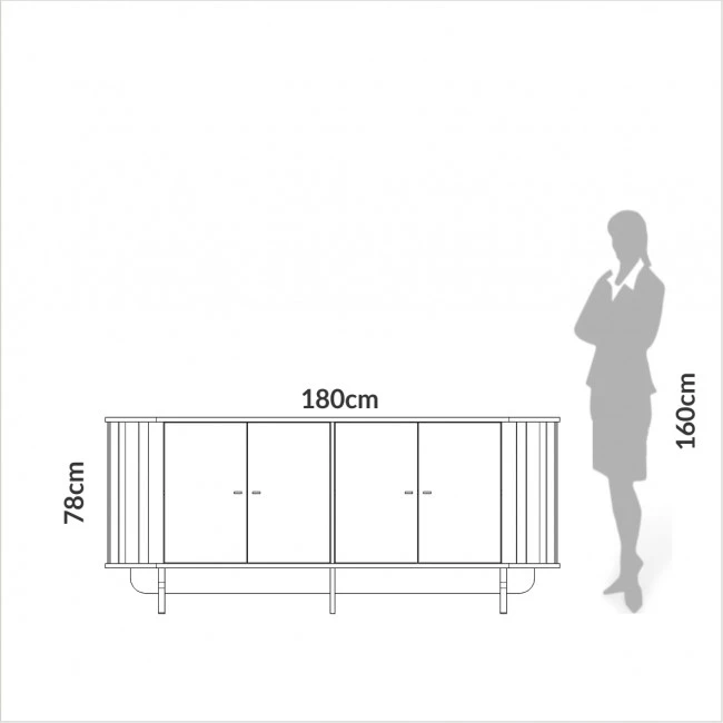 BALCÃO 4 PORTAS NATURE FREIJÓ/PRETO - TB296