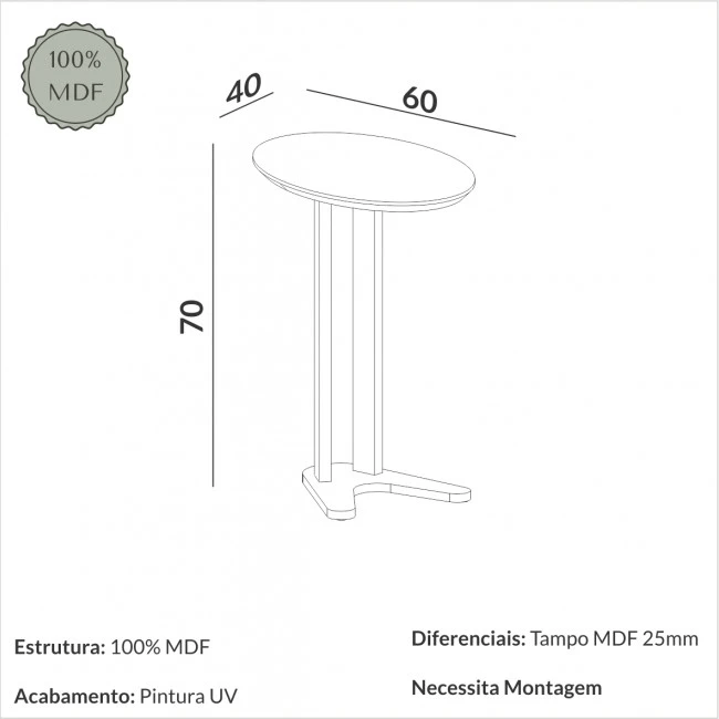 MESA DE CANTO NATURE FREIJÓ - TB604
