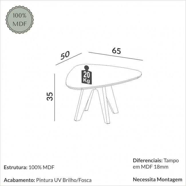 MESA DE CENTRO VIVAZ NATURE - TB613