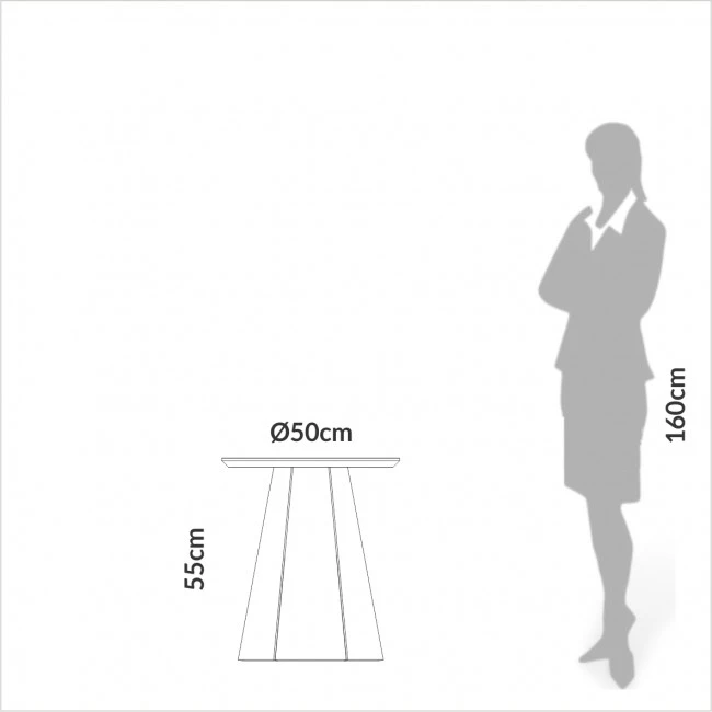 MESA LATERAL PRISMA HEXAGONAL OFF WHITE/FREIJÓ - TB606