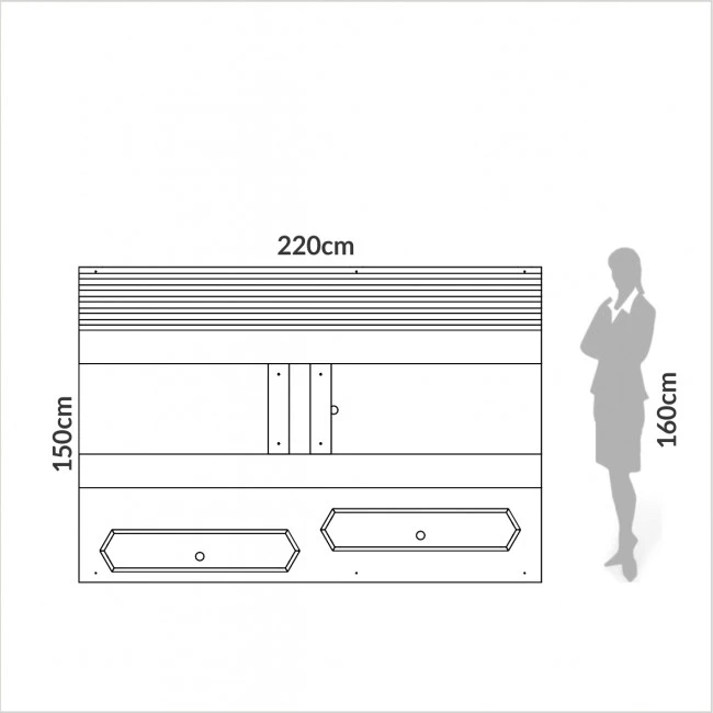 PAINEL PARA TV OFF WHITE/FREIJÓ - PA22