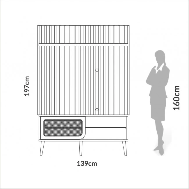 RACK COM PAINEL PARA TV COM PALHA NATURAL E RIPADO FREIJÓ - TB324