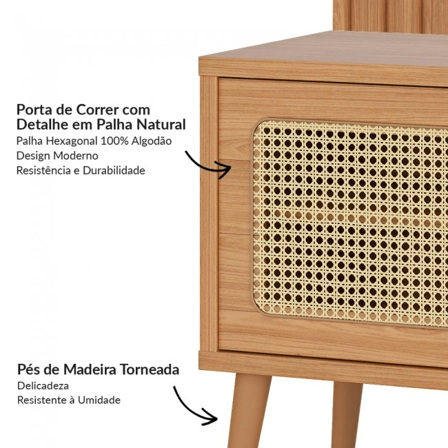 RACK COM PAINEL PARA TV RIPADO FREIJÓ - TB323