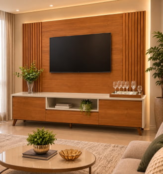 RACK COM PAINEL PARA TV - VERTEX - 2,37M