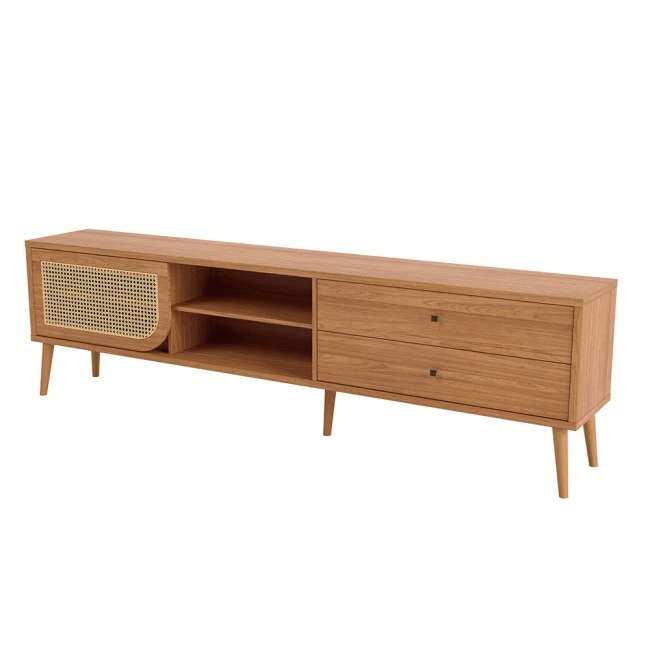 RACK PARA TV 220CM CURVE FREIJÓ COM PALHA - TB311