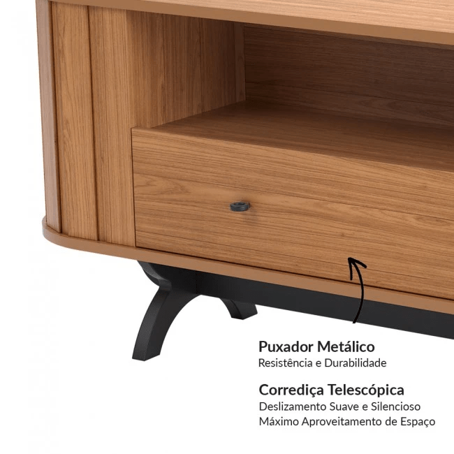 RACK PARA TV CURVO NATURE FREIJÓ/PRETO - TB300