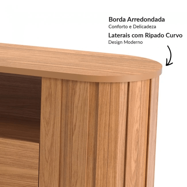 RACK PARA TV CURVO NATURE FREIJÓ/PRETO - TB302