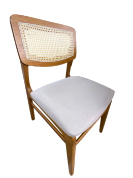 MESA DE JANTAR ANNYE COM 6 CADEIRAS ATHENAS - TECIDO BEGE CLARO C10 - 1,80M x 1 M