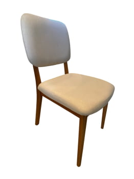 MESA DE JANTAR EGEU COM 6 CADEIRAS GOLD - TECIDO BEGE CLARO C10 - 1,60M x 0,90M