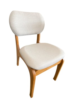MESA DE JANTAR VERSATE COM 4 CADEIRAS - TECIDO LINHO BEGE CLARO C10 - 1,35M x 0,90M
