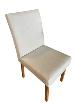MESA DE JANTAR DUDA COM 4 CADEIRAS - TECIDO BEGE CLARO C10 - 1,20M x 0,90M