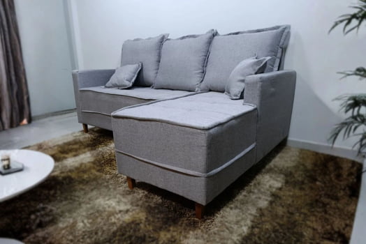 SOFA CHAISE BOLONHA LIN CINZA/05 - PRIMOR