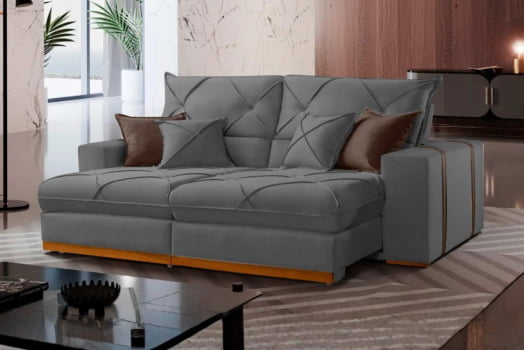 SOFA RETR GRAN BELLO 250 VEL CINZA/20 - IMPERIO