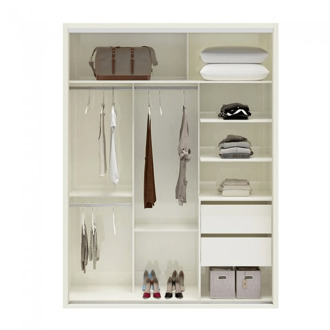 GUARDA ROUPAS AMETISTA ESPELHO - OFF WHITE - TW501E