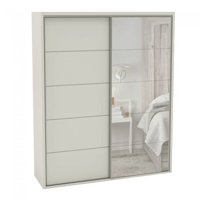 GUARDA ROUPAS AMETISTA ESPELHO - OFF WHITE - TW501E