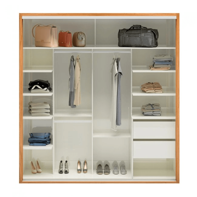 GUARDA ROUPAS AMETISTA PLUS ESPELHO - FREIJÓ/OFF WHITE - TW502E