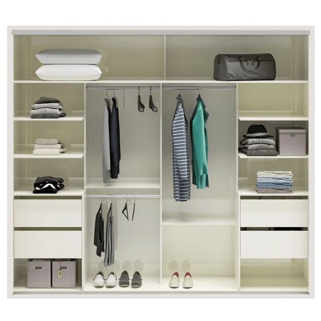 GUARDA ROUPAS AMETISTA PRIME ESPELHO - OFF WHITE - TW503E