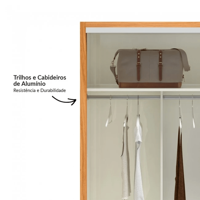 GUARDA ROUPAS SAFIRA - FREIJÓ/OFF WHITE - TW301