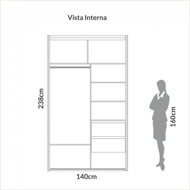 GUARDA ROUPAS ÔNIX - OFF WHITE - TW504