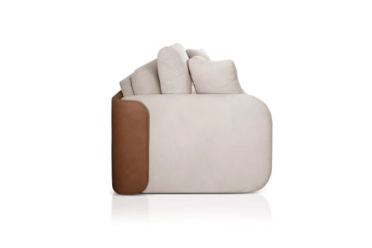 SOFÁ SOFIA EM MOLAS ENSACADAS COM 2,30M - TECIDO EM LINHO BEGE 564 