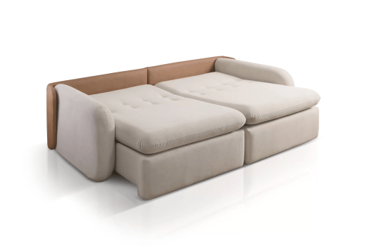 SOFÁ SOFIA EM MOLAS ENSACADAS COM 2,30M - TECIDO EM LINHO BEGE 564 