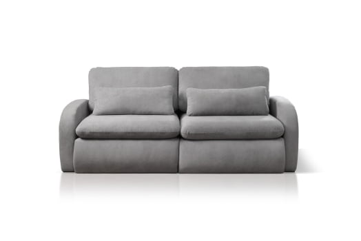 SOFÁ ANA CLARA EM MOLAS ENSACADAS COM 2,30M - TECIDO BUCLÊ CINZA 515