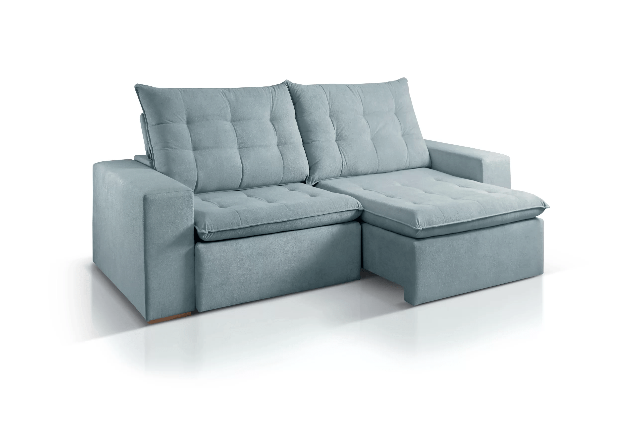 SOFÁ BEATRICE EM MOLAS BONNEL COM 2,50M - TECIDO VELUDO CINZA 562