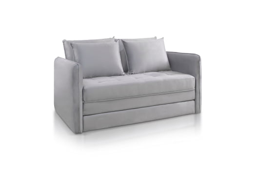 SOFÁ CAMA ADRIANA (CASAL) COM 1,75M - TECIDO EM VELUDO CINZA 562 