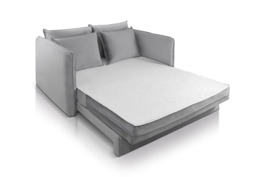 SOFÁ CAMA ADRIANA (CASAL) COM 1,75M - TECIDO EM VELUDO CINZA 562 