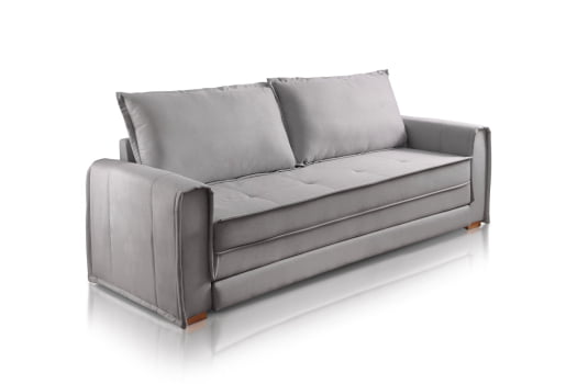 SOFÁ CAMA LUANA COM 2,23M - TECIDO EM SARJA CINZA 592