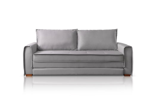 SOFÁ CAMA LUANA COM 2,23M - TECIDO EM SARJA CINZA 592