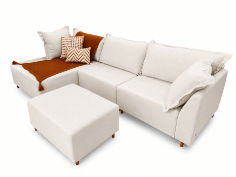 SOFÁ COM CHAISE AREZZO COM 3,10M - LINHO BEGE CLARO B239