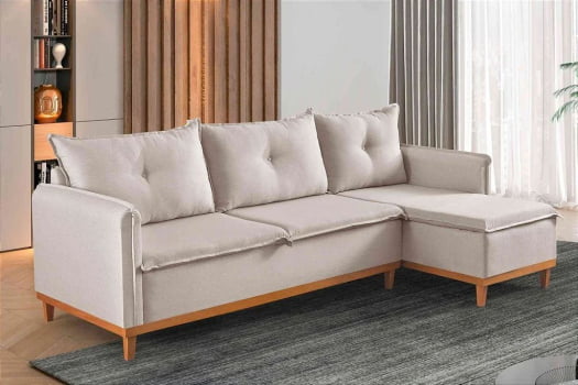 SOFA CHAISE ORLANDO LINHO BEGE/24 - BOARETO