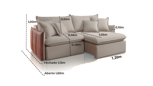 SOFÁ FRANCESCA EM MOLAS BONNEL FLEX COM 2,40M - TECIDO EM SARJA CINZA 526