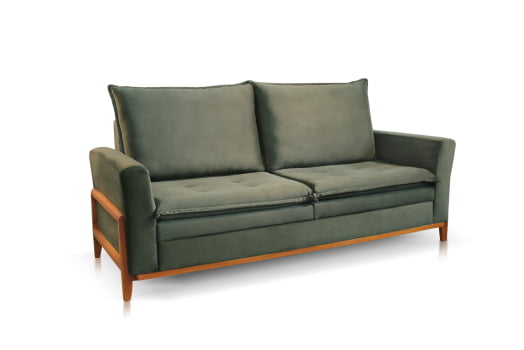 SOFÁ IVY 3 E 2 LUGARES - 2,10M/1,48M - TECIDO EM VELUDO CHUMBO 526