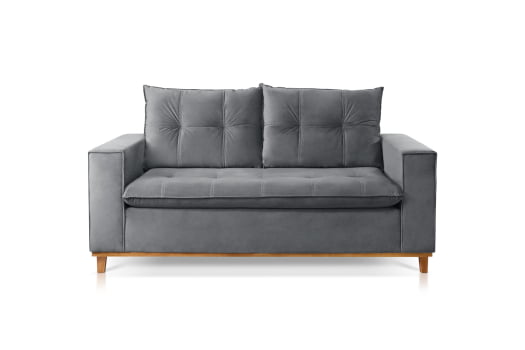 SOFÁ LISA 3 E 2 LUGARES COM 1,97M/1,47M - TECIDO EM VELUDO CHUMBO 526