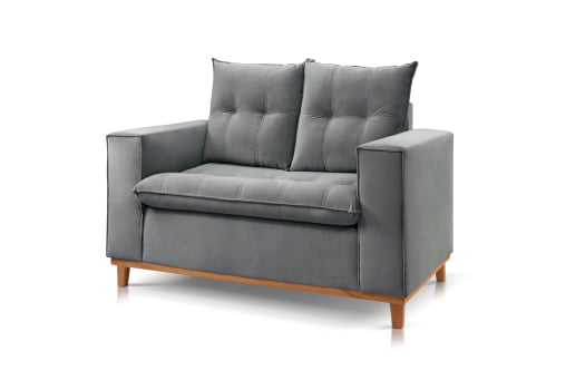 SOFÁ LISA 3 E 2 LUGARES COM 1,97M/1,47M - TECIDO EM VELUDO CHUMBO 526