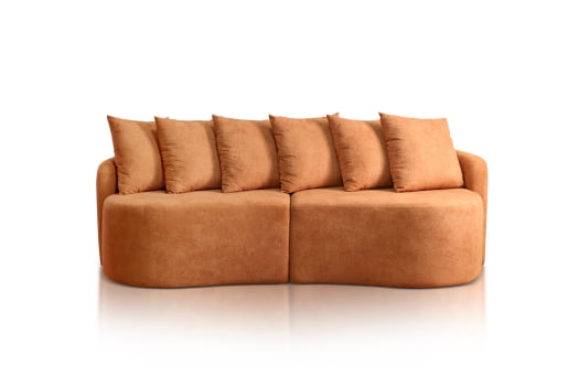 SOFÁ MAGNÓLIA COM 2,46M - TECIDO BUCLÊ TERRACOTA 510