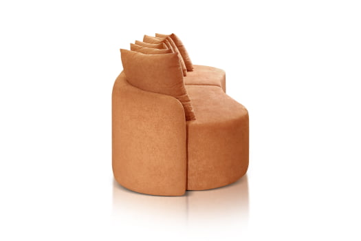 SOFÁ MAGNÓLIA COM 2,46M - TECIDO BUCLÊ TERRACOTA 510