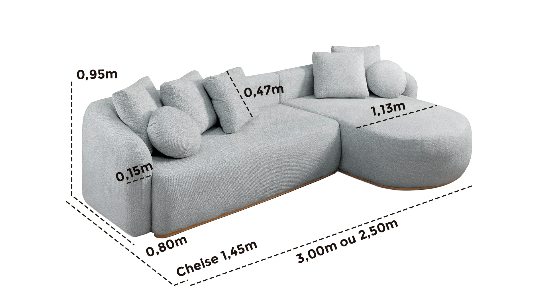 SOFÁ MARA COM 3,00M - TECIDO EM SARJA CINZA 592